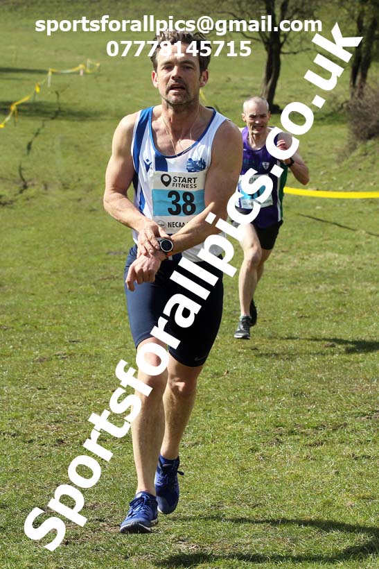 Masters men 2021 NECAA Cross Country Relays, Thornley Farm, Peterlee, Saturday, April 10th. Photo: David T. Hewitson/Sports for All Pics